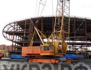 б/у восстановленный гусеничный кран ДЭК-631 в Норильске на строительстве спортивно-развлекательного комплекса «Арена»